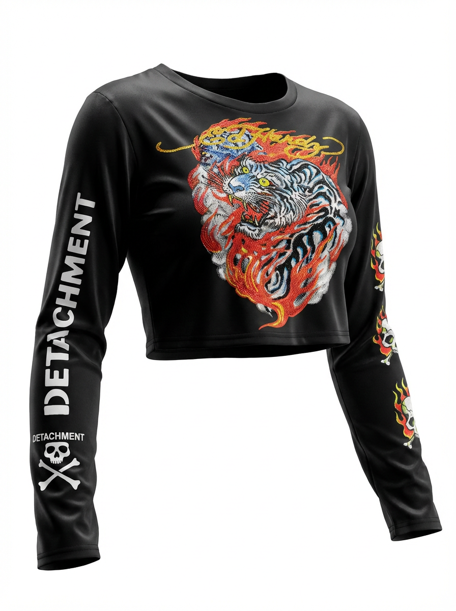 Detachment x Ed Hardy Ladies Cropped Shirt